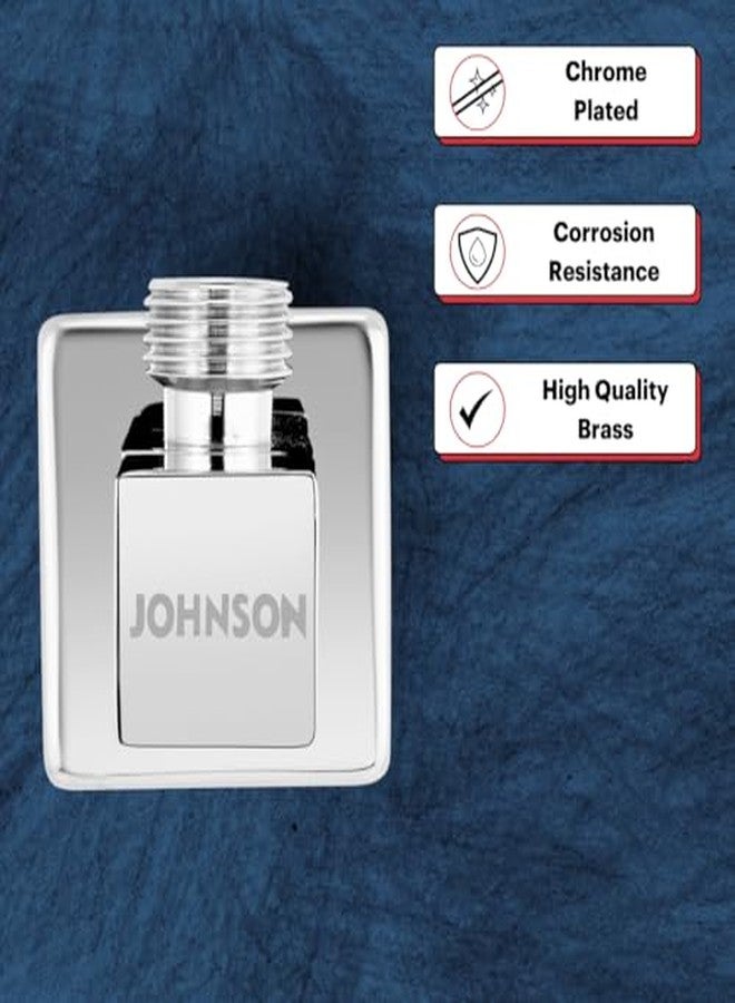 Johnson Bathrooms Johnson Square Brass Angle Cock with Flange| Brass Body Chrome Finish Wall Mounted Angle Valve | Exterior Chrome Finish Angle Valve (Pack of 2) - Image 3